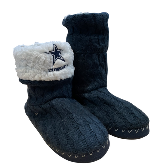 Dallas Cowboys Women's Fold Over Knit Cable Boots