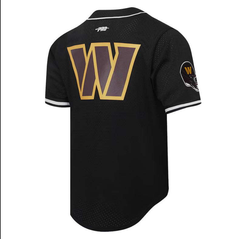 Washington Commanders Pro Standard Jayden Daniels Black Mesh Button-Up Baseball Jersey