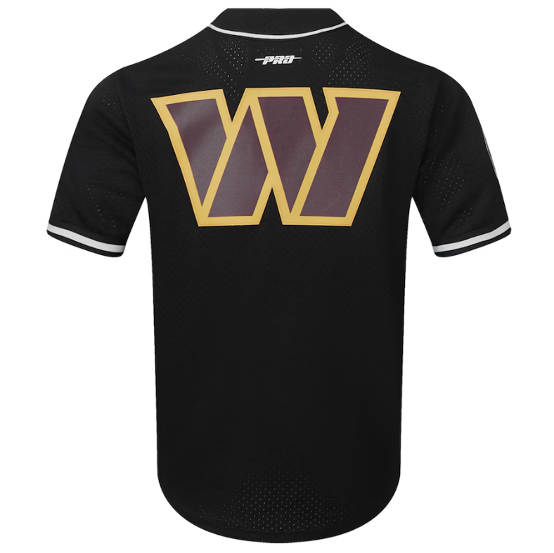Washington Commanders Pro Standard Jayden Daniels Black Mesh Button-Up Baseball Jersey