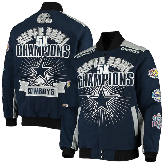 Dallas Cowboys G-III 5 Time Commemorative Twill Triumph Jacket