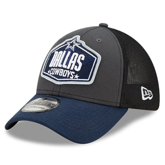 Dallas Cowboys New Era Graphite Navy 2021 NFL Draft Trucker 39THIRTY Flex Hat