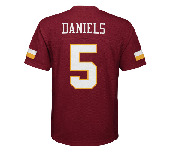 Washington Commanders Outerstuff #5 Jayden Daniels Youth Mid Tier Team Red Jersey