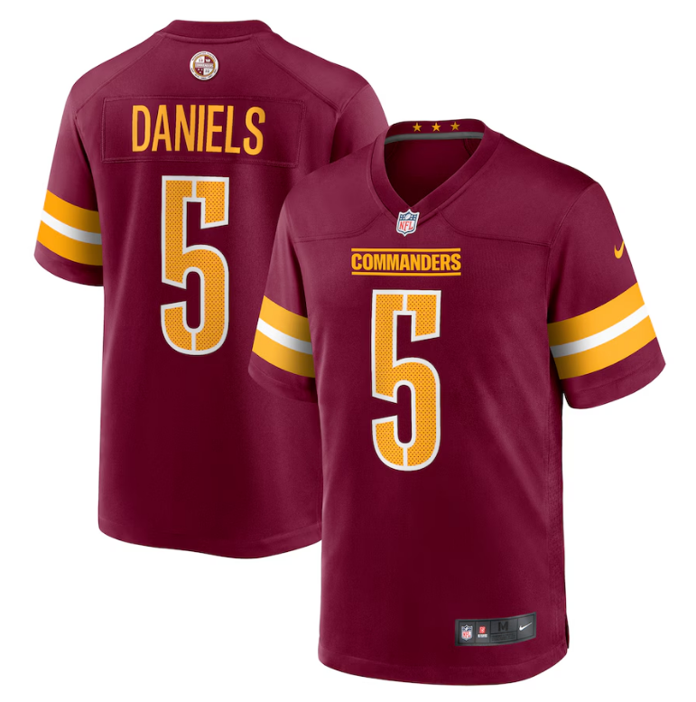 Washington Commanders Nike #5 Jayden Daniels Game Day Jersey- Burgandy