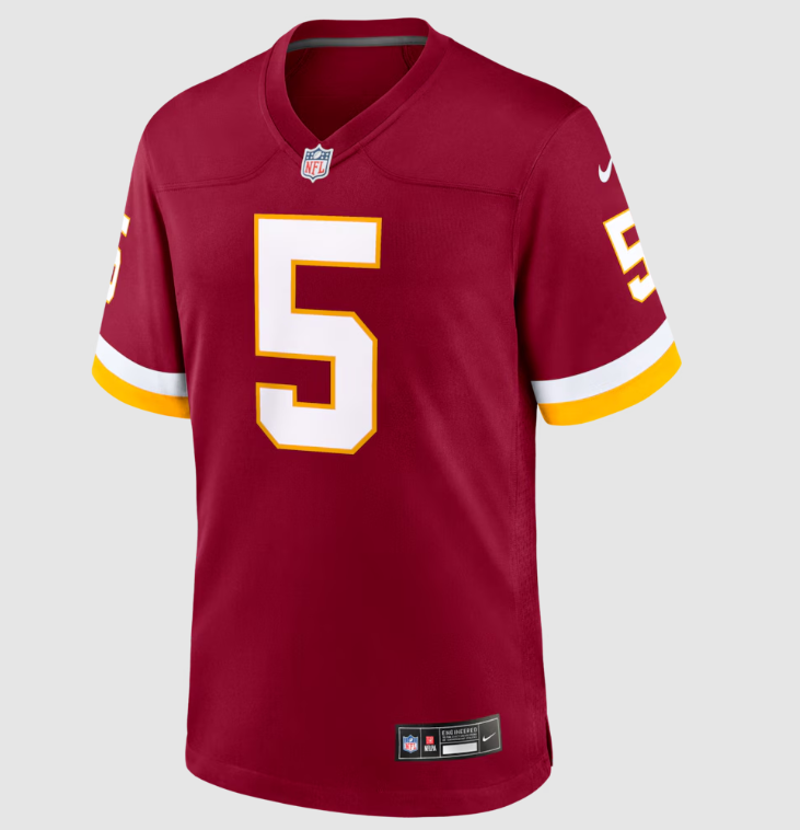 Washington Commanders Nike #5 Youth Jayden Daniels Player Game Jersey- Burgundy