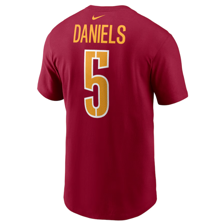 Washington Commanders Nike Jayden Daniels  #5 Youth Fuse Player T-Shirt Burgandy