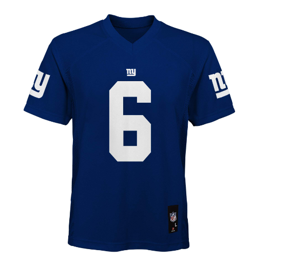 New York Giants Outerstuff #6 Jaxson Dart Youth Mid Tier Blue Jersey