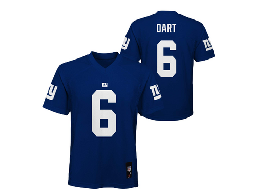 New York Giants Outerstuff #6 Jaxson Dart Youth Mid Tier Blue Jersey