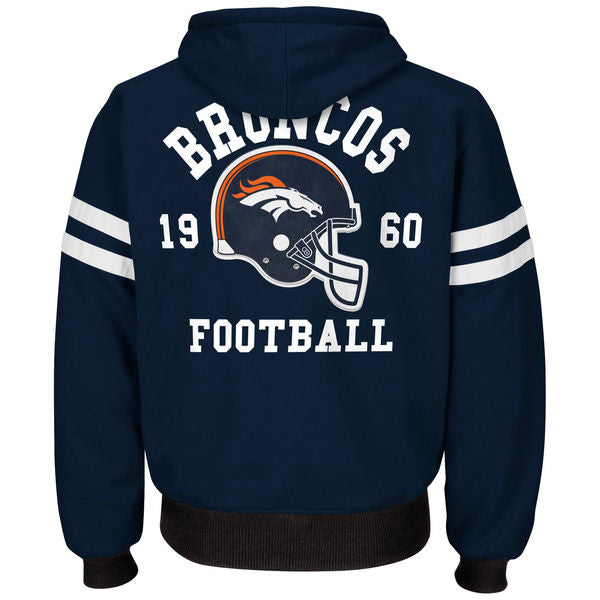Denver Broncos Legend Reversable Hooded Mens Jacket - Navy / Black