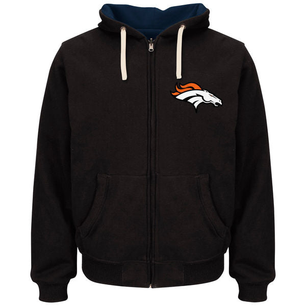 Denver Broncos Legend Reversable Hooded Mens Jacket - Navy / Black