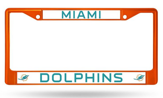 Miami Dolphins Rico License Plate Frame- Orange