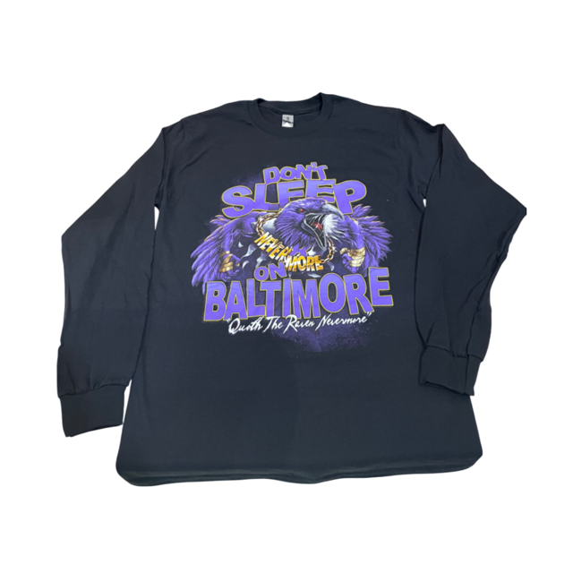 Don't Sleep On Baltimore Long Sleeve Shirt- Black