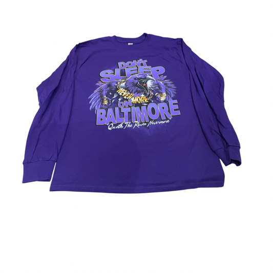 Don't Sleep On Baltimore Long Sleeve Shirt- Purple