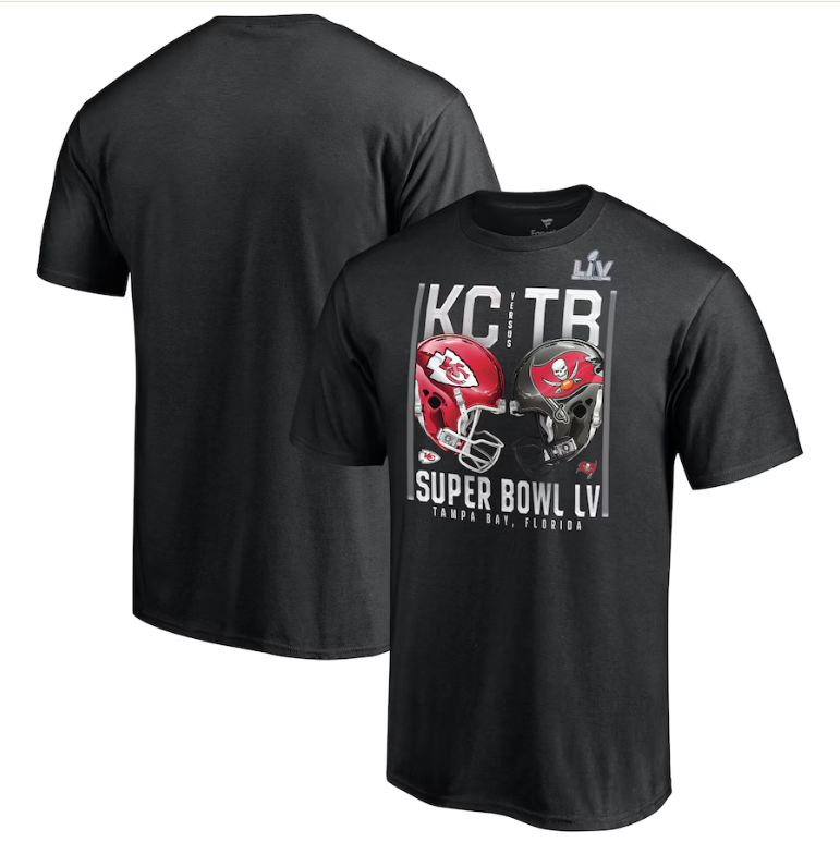 Super Bowl LV Kansas City Chiefs Vs. Tampa Bay Buccaneers Dueling T-shirt