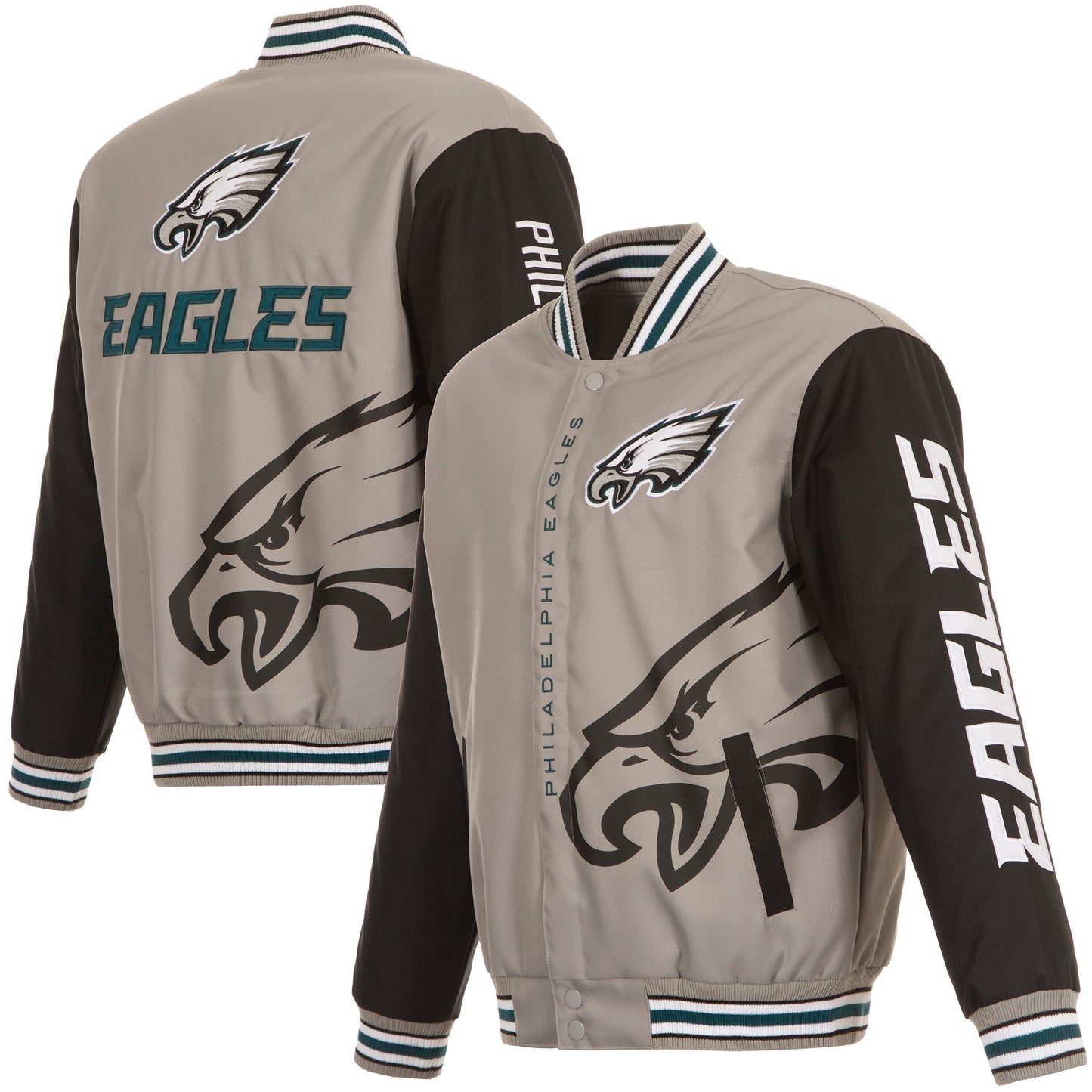 Philadelphia Eagles JH Design Poly-Twill Jacket - Gray