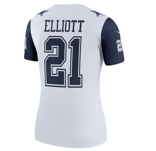 Dallas Cowboys #21 Ezekiel Elliott Women's Legend Color Rush Jersey - White