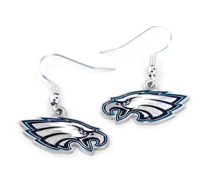 Philadelphia Eagles Aminco Logo J-Hook Earrings