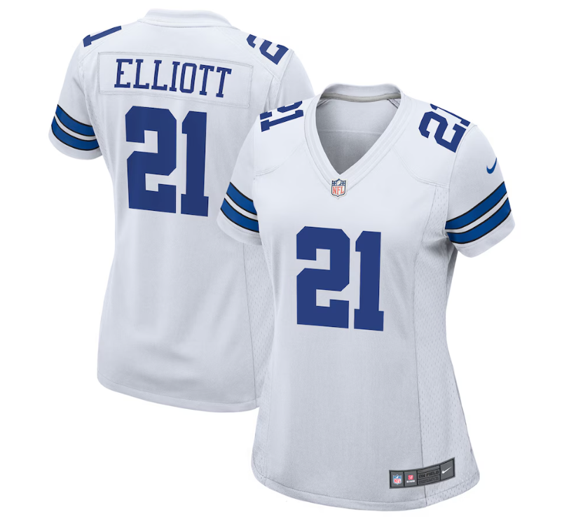 Dallas Cowboys Nike #21 Ezekiel Elliott Women's Game Jersey - White