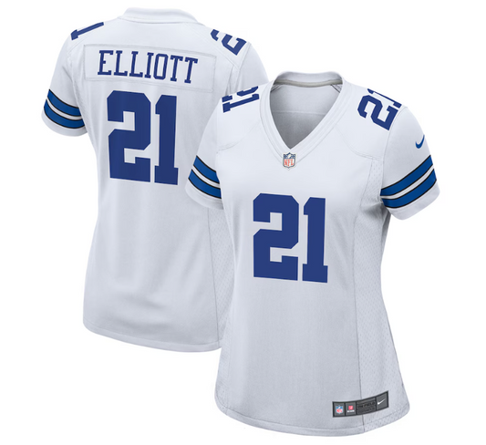 Dallas Cowboys Nike #21 Ezekiel Elliott Women's Game Jersey - White