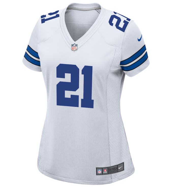 Dallas Cowboys Nike #21 Ezekiel Elliott Women's Game Jersey - White