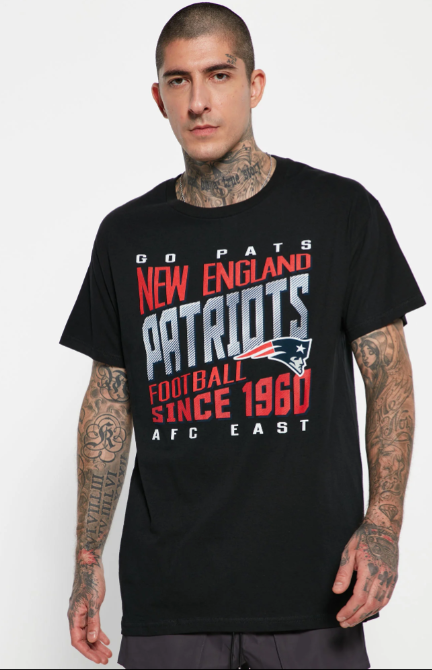 New England Patriots Nova Established 1960 T-Shirt- Black