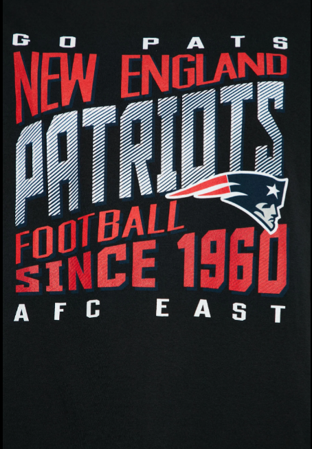 New England Patriots Nova Established 1960 T-Shirt- Black