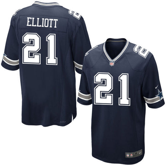Dallas Cowboys Nike  #21 Ezekiel Elliott Navy Game Jersey