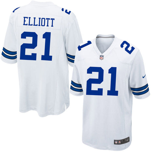 Dallas Cowboys Ezekiel Elliott #21 Men's Game Jersey - White