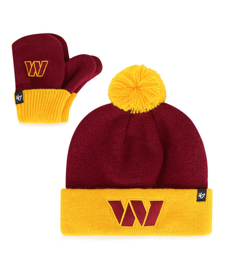 Washington Commanders '47 Brand Bam Bam Toddler Hat and Glove Set