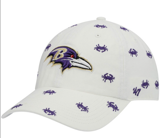 Baltimore Ravens '47 White Confetti Women's Clean Up Adjustable Hat