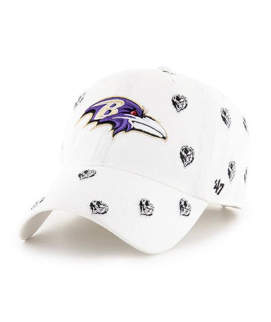 Baltimore Ravens '47 White Confetti Women's Clean Up Adjustable Hat