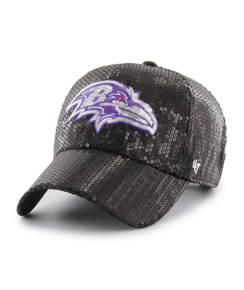 Baltimore Ravens '47 Black Dazzle Logo Women's Clean Up Adjustable Hat