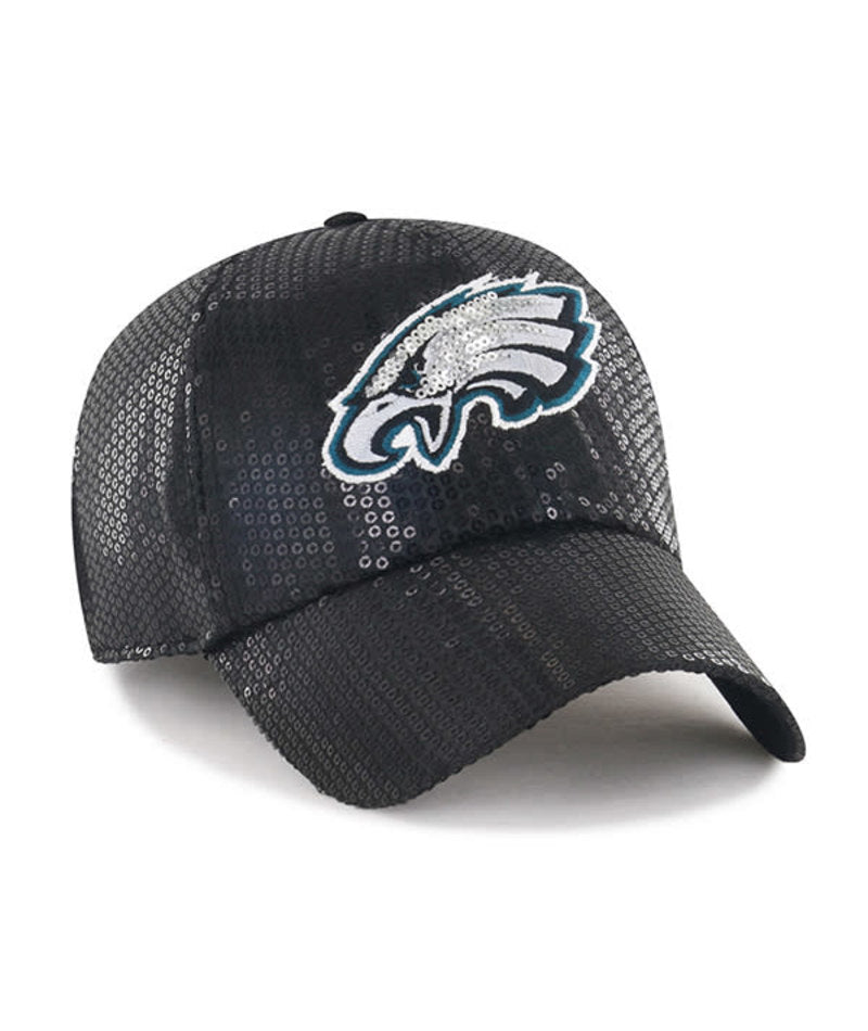 Philadelphia Eagles'47 Black Dazzle Logo Women's Clean Up Adjustable Hat