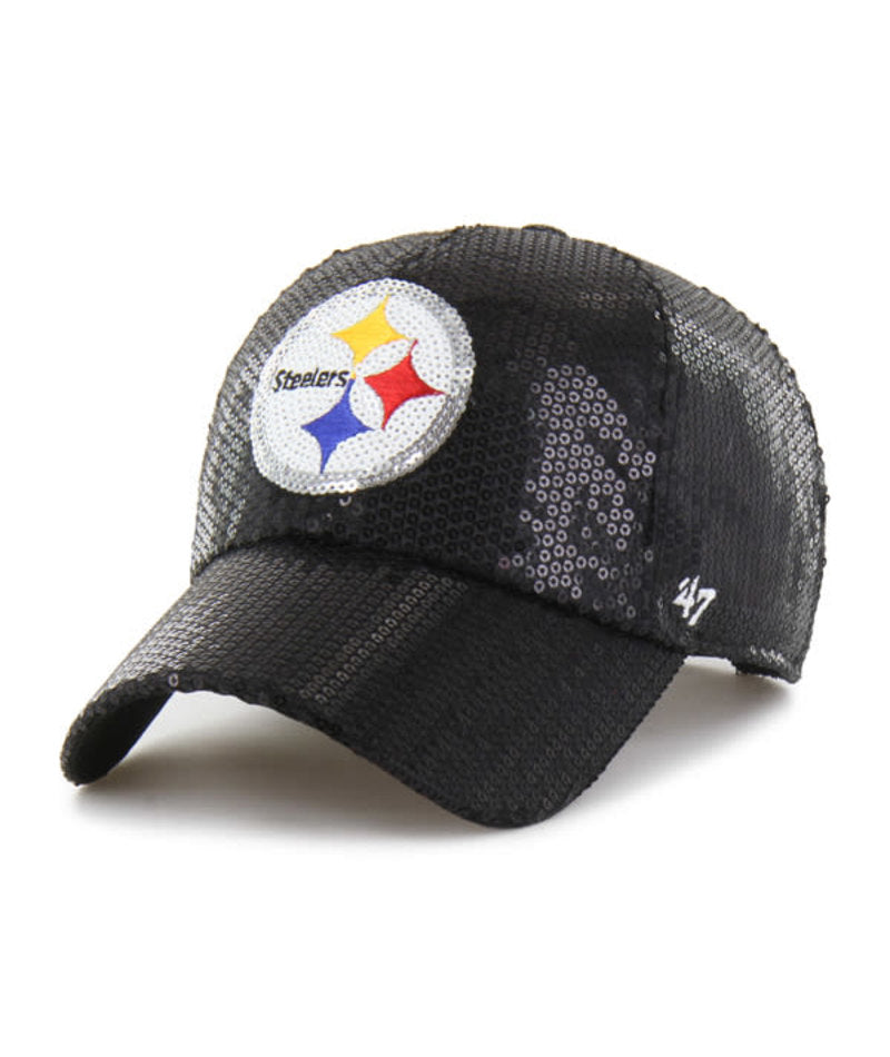 Pittsburgh Steelers '47 Black Dazzle Logo Women's Clean Up Adjustable Hat