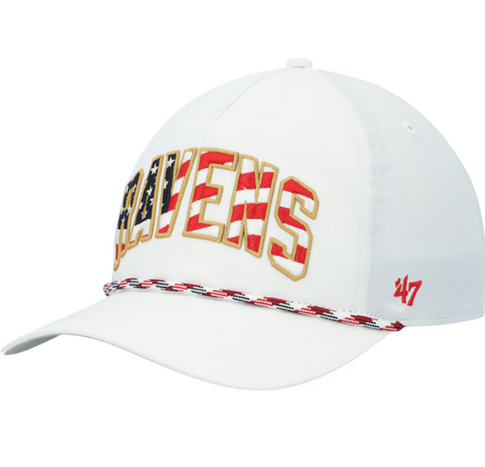Baltimore Ravens '47 White Hitch Stars and Stripes Trucker Adjustable Hat