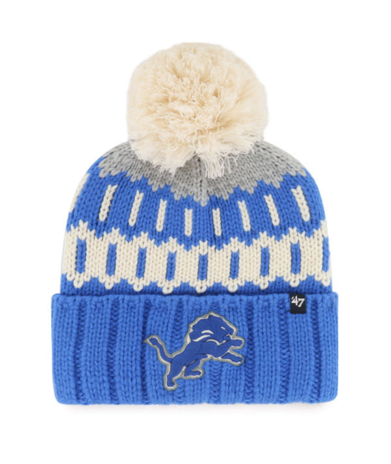 Detroit Lions '47 Brand Womens Felicity Cuffed Knit Hat with Pom