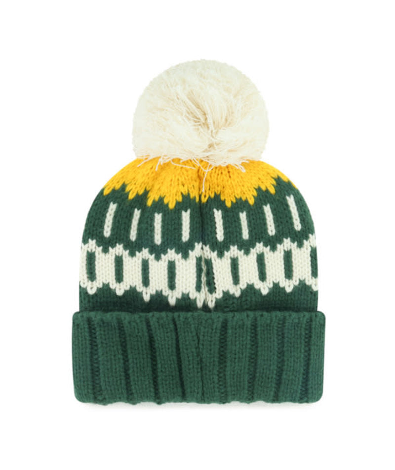 Green Bay Packers '47 Brand Womens Felicity Cuffed Knit Hat with Pom