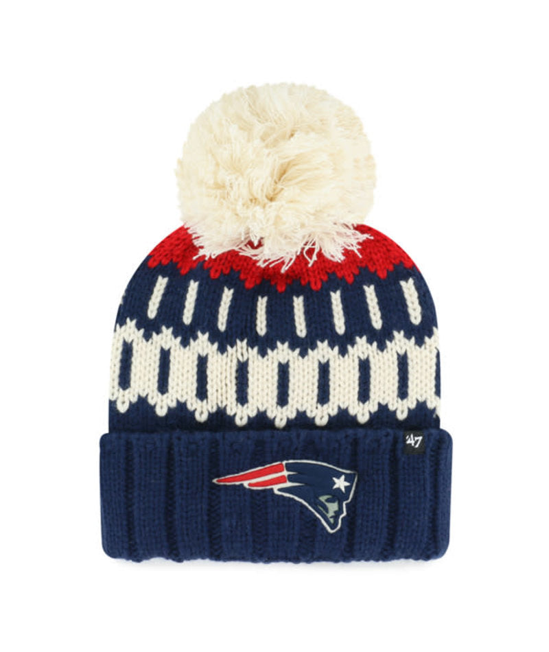New England Patriots '47 Brand Womens Felicity Cuffed Knit Hat with Pom