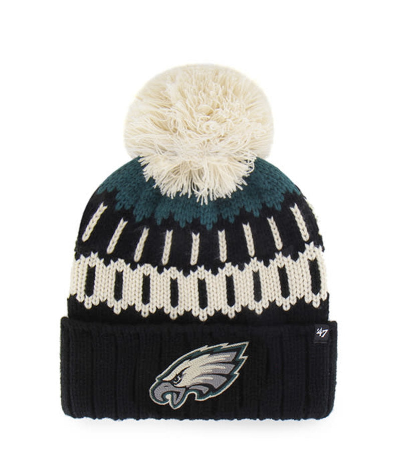 Phialdelphia Eagles '47 Brand Womens Felicity Cuffed Knit Hat with Pom