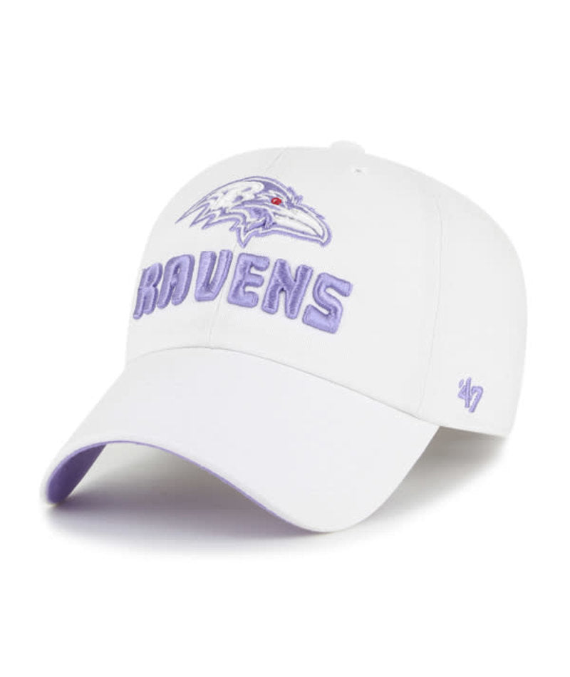 Baltimore Ravens '47 Brand Luminance Clean Up  Women's Adjustable Hat- White