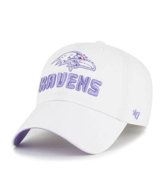 Baltimore Ravens '47 Brand Luminance Clean Up  Women's Adjustable Hat- White