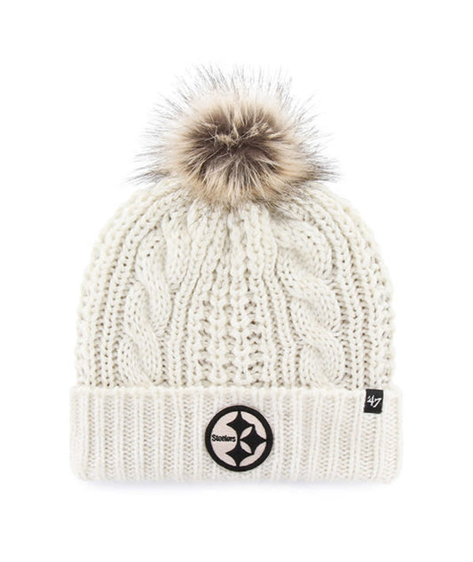 Pittsburgh Steelers '47 Brank Meeko Women's Knit Hat- Cream