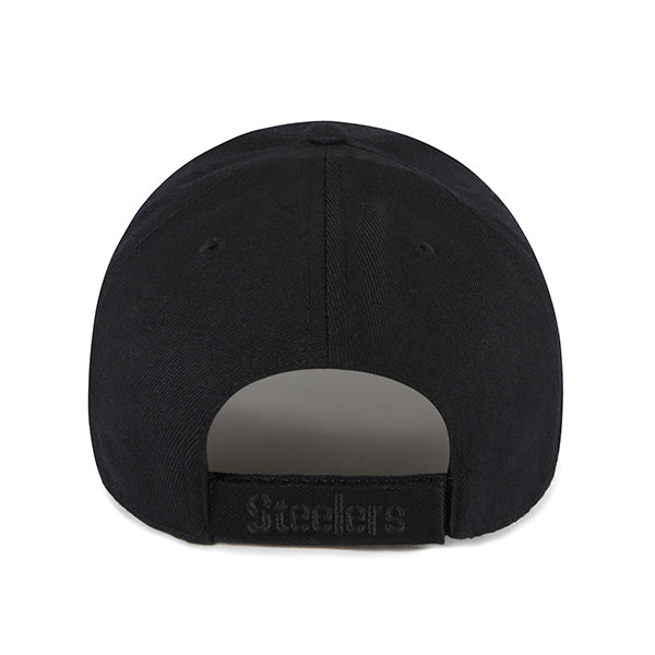 Pittsburgh Steelers Black On Black '47 MVP Adjustable Hat