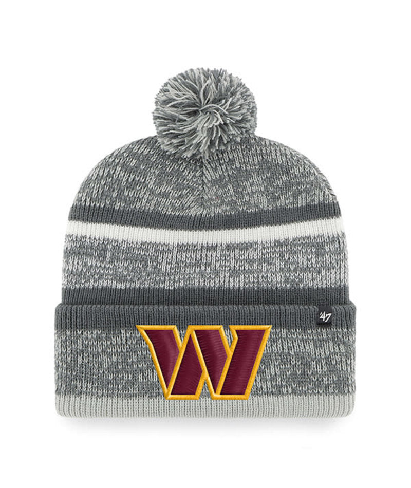 Washington Commanders '47 Brand Charcoal Northwood Cuff Knit Hat W/Pom