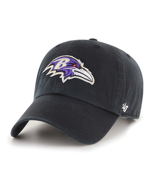 Baltimore Ravens'47 Brand Clean Up Black Adjustable Hat