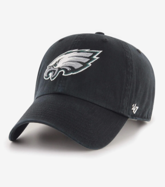 Philadelphia Eagles '47 Brand  Black Clean Up Adjustable Hat