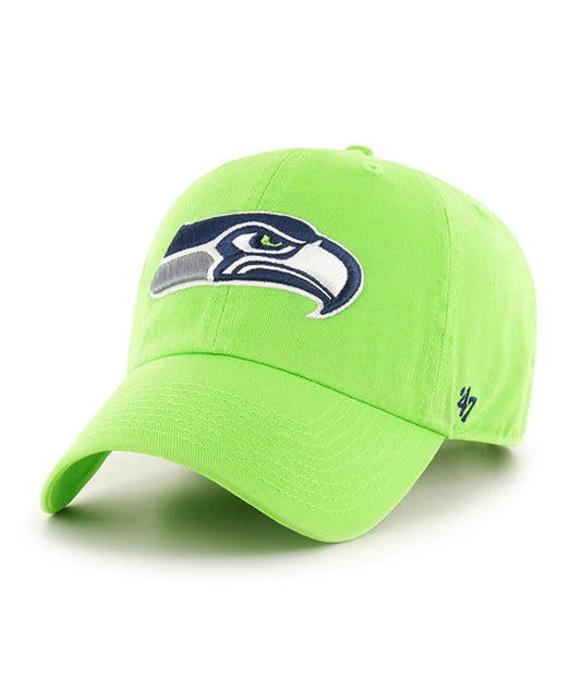 Seattle Seahawks '47 Brand Clean Up Adjustable Hat- Lime Green