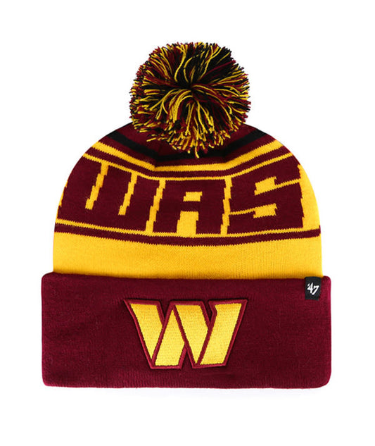 Washington Commanders '47 Brand Burgundy Stylus Cuff Knit Hat W/Pom