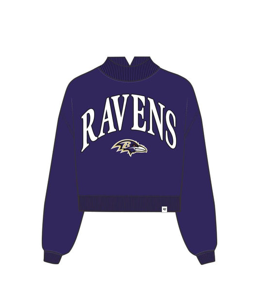 Baltimore Ravens '47 Women's Vantage Mock Neck Pullover Sweatshirt- Purple
