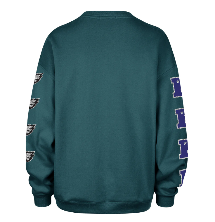 Philadelphia Eagles '47 Women's Go Big Oversized Pullover Sweatshirt -Green