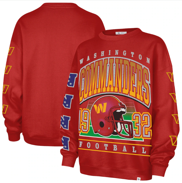 Washington Commanders '47 Women's Go Big Oversized Pullover Sweatshirt - Burgundy